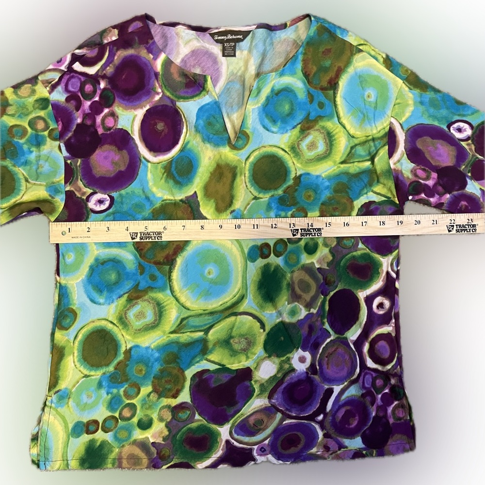 Tommy Bahama V-Neck Tie-Dye Tunic size XS - Picture 9 of 12